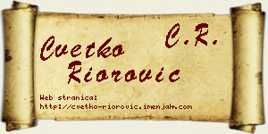 Cvetko Riorović vizit kartica